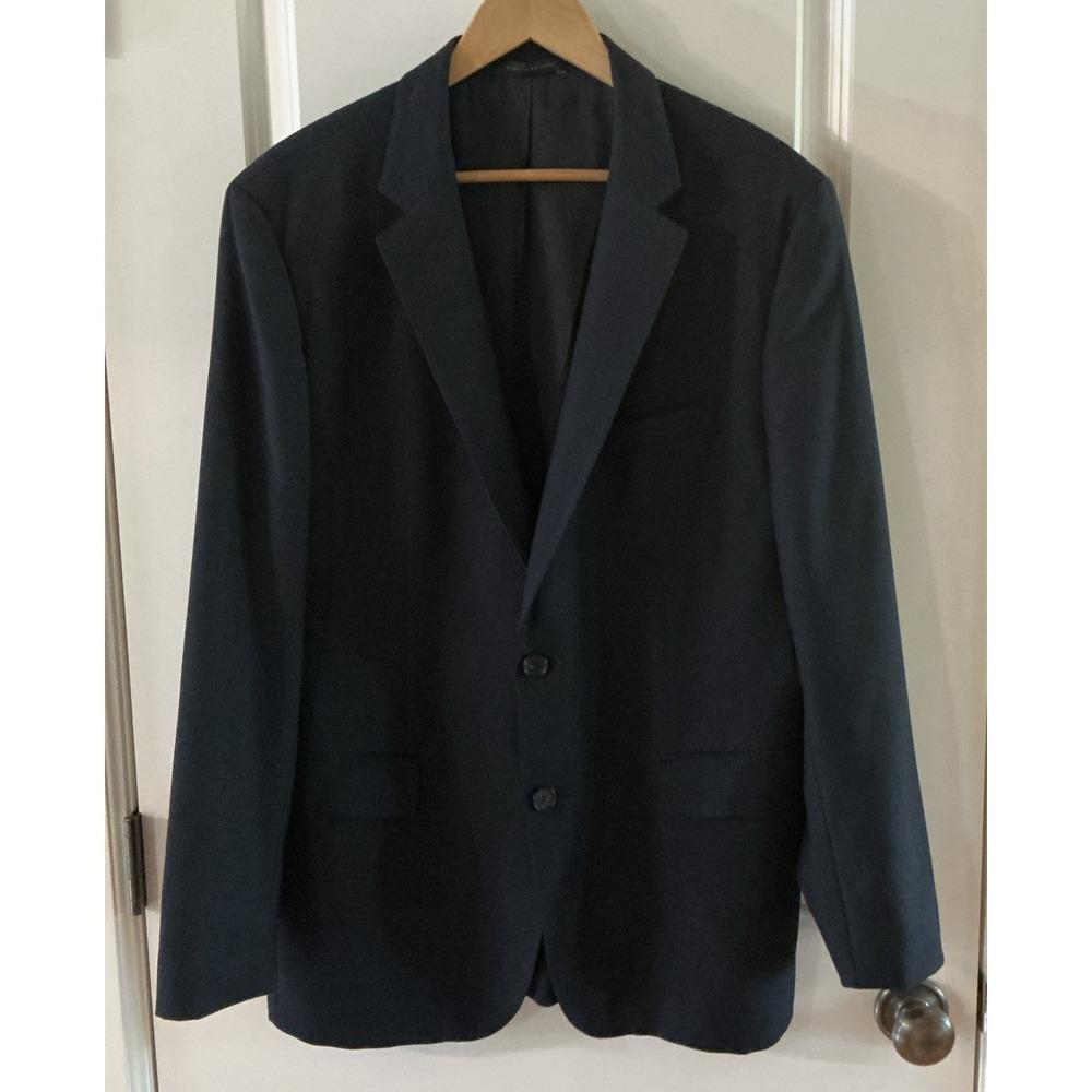 Hugo Boss 100% Virgin Wool Blazer 44R • Navy Blue • Two‑Button & Dual Vent